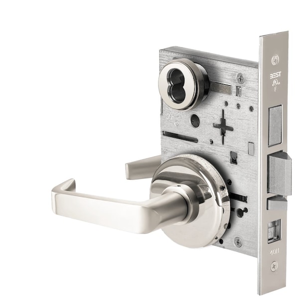 Best Grade 1 Office Mortise Lock, 15 Lever, H Rose, SFIC Housing Less Core, Bright Chrome Finish 45H7AB15H625 - main